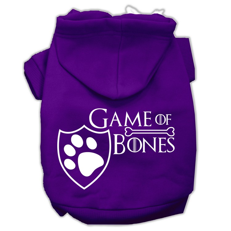 Game of Bones Screenprint Dog Hoodie Purple XS